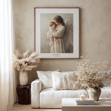 Angelo con bambino in braccio