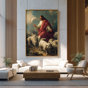 Gesù e il gregge di pecore